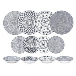 SET 12 PZ PORCELANA NEGRA...
